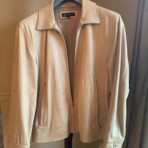 INC VINTAGE TAN LEATHER JACKET